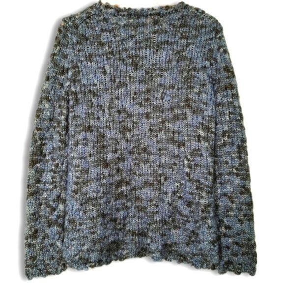 JOE FRESH \ Marled Chunky Knit Pullover Crewneck Sweater Top Blue Sz S - Picture 5 of 7